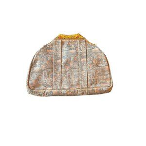 Vintage A La Reine Des Fees Paris Clutch Purse Tapestry Dance Scene Enamel Clasp